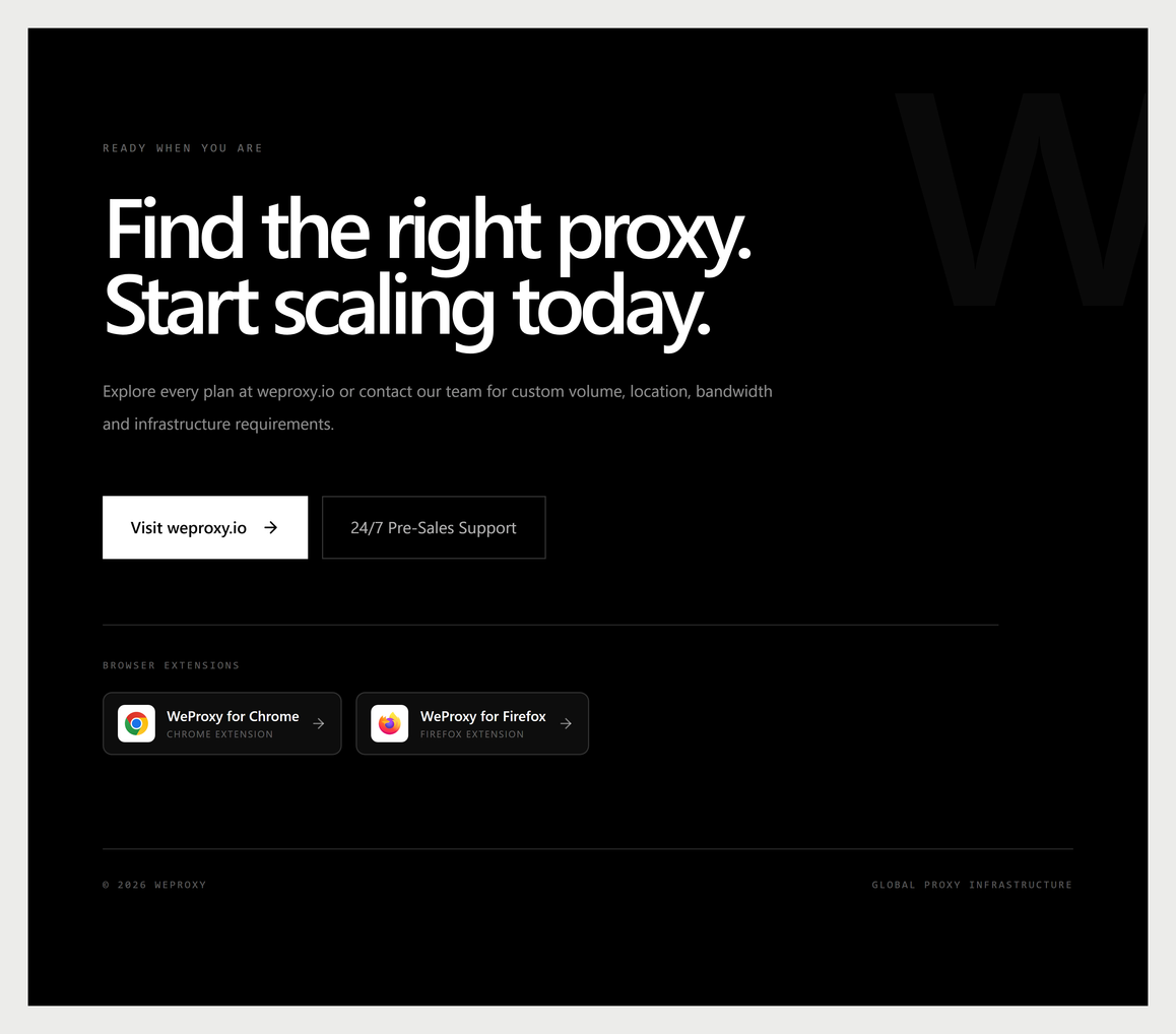 WeProxy footer